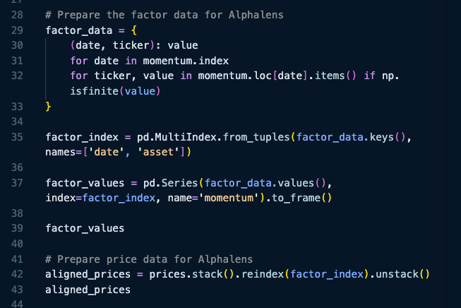 Prepare the factor data for alphalens