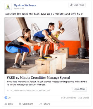 FB Ad example for fitness