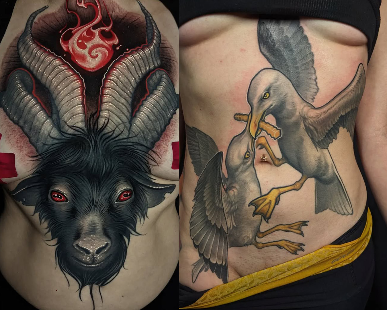 Baphomet and seagull tattoos by matt driscoll Baphomet and seagull tattoos by matt driscoll