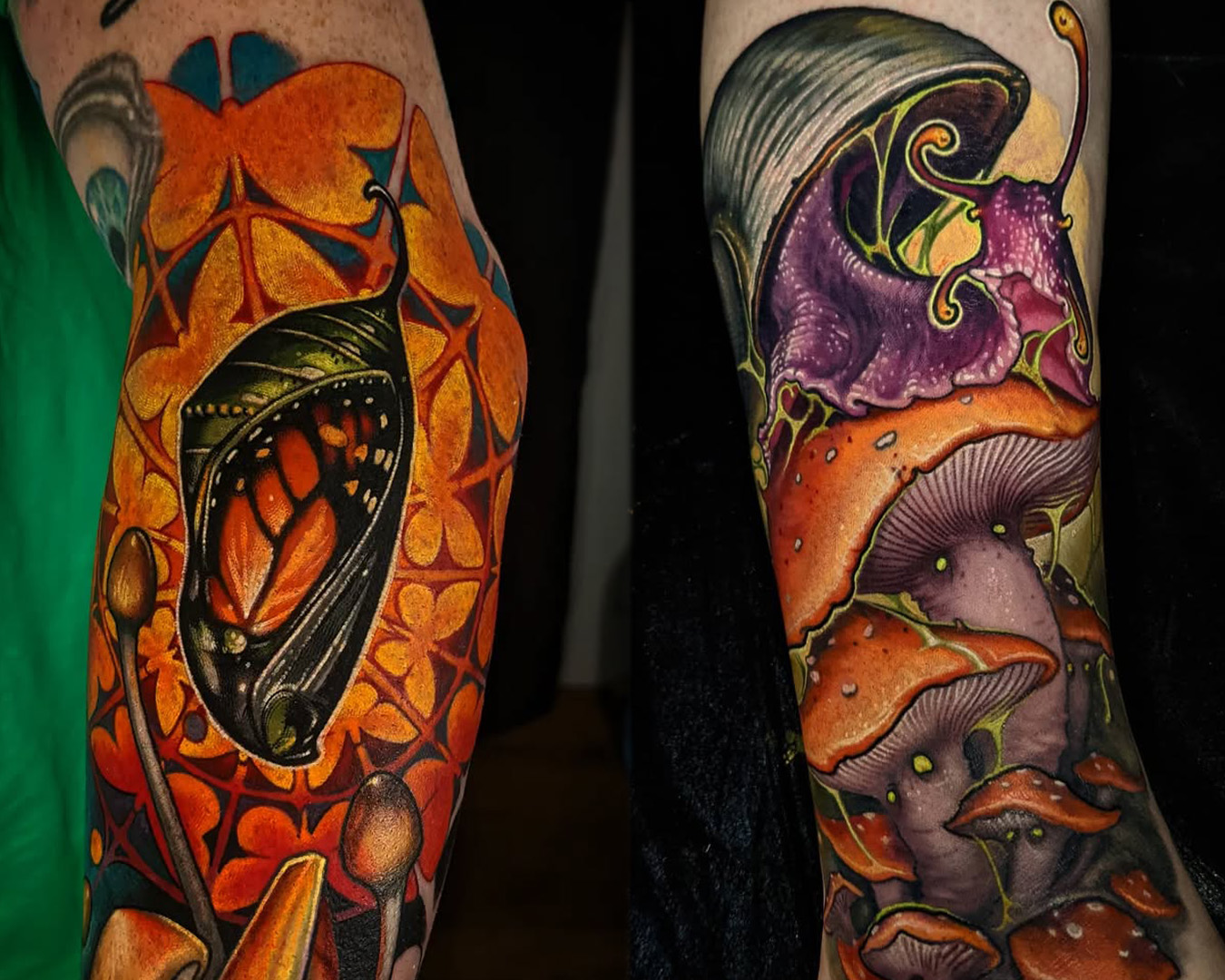 Forest Items tattoo by Matt Driscoll, Snail Mushrooms Forest Items tattoo by Matt Driscoll, Snail Mushrooms