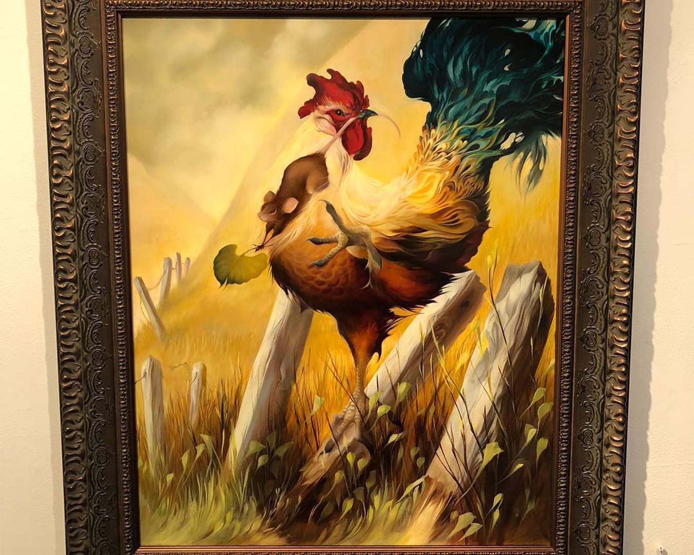 Corey Bernhardt chicken rooster mouse gingko leaf Corey Bernhardt chicken rooster mouse gingko leaf