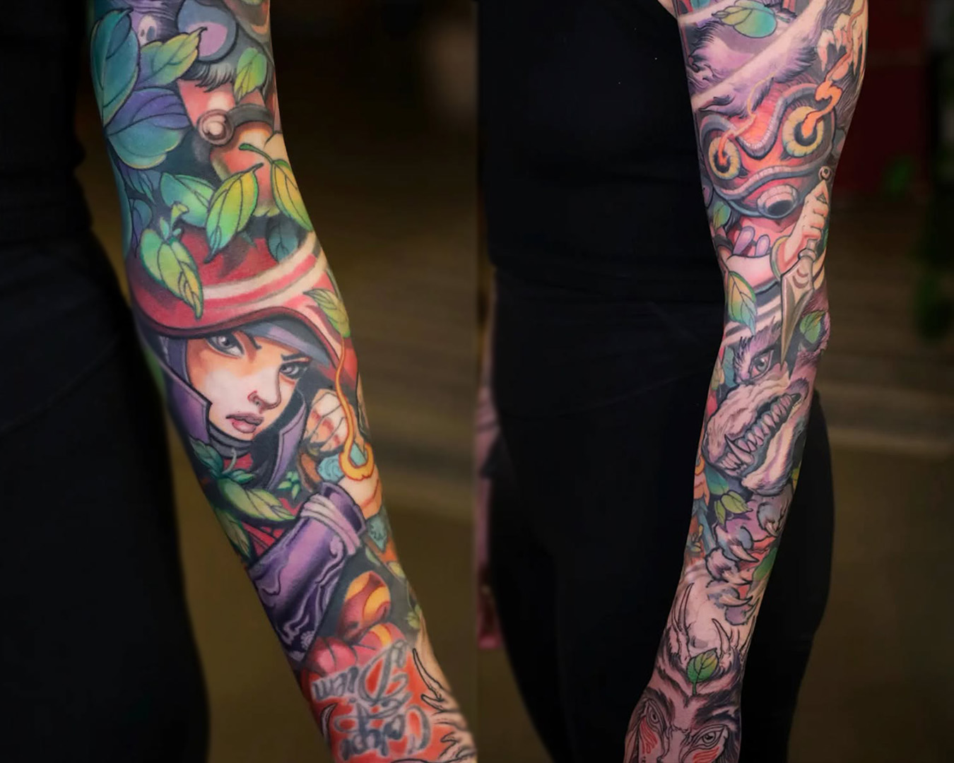 Patrick Paul O'Neil Tattoos Neo-Japanese Ghibli Arm Sleeve Mononoke Laputa Patrick Paul O'Neil Tattoos Neo-Japanese Ghibli Arm Sleeve Mononoke Laputa