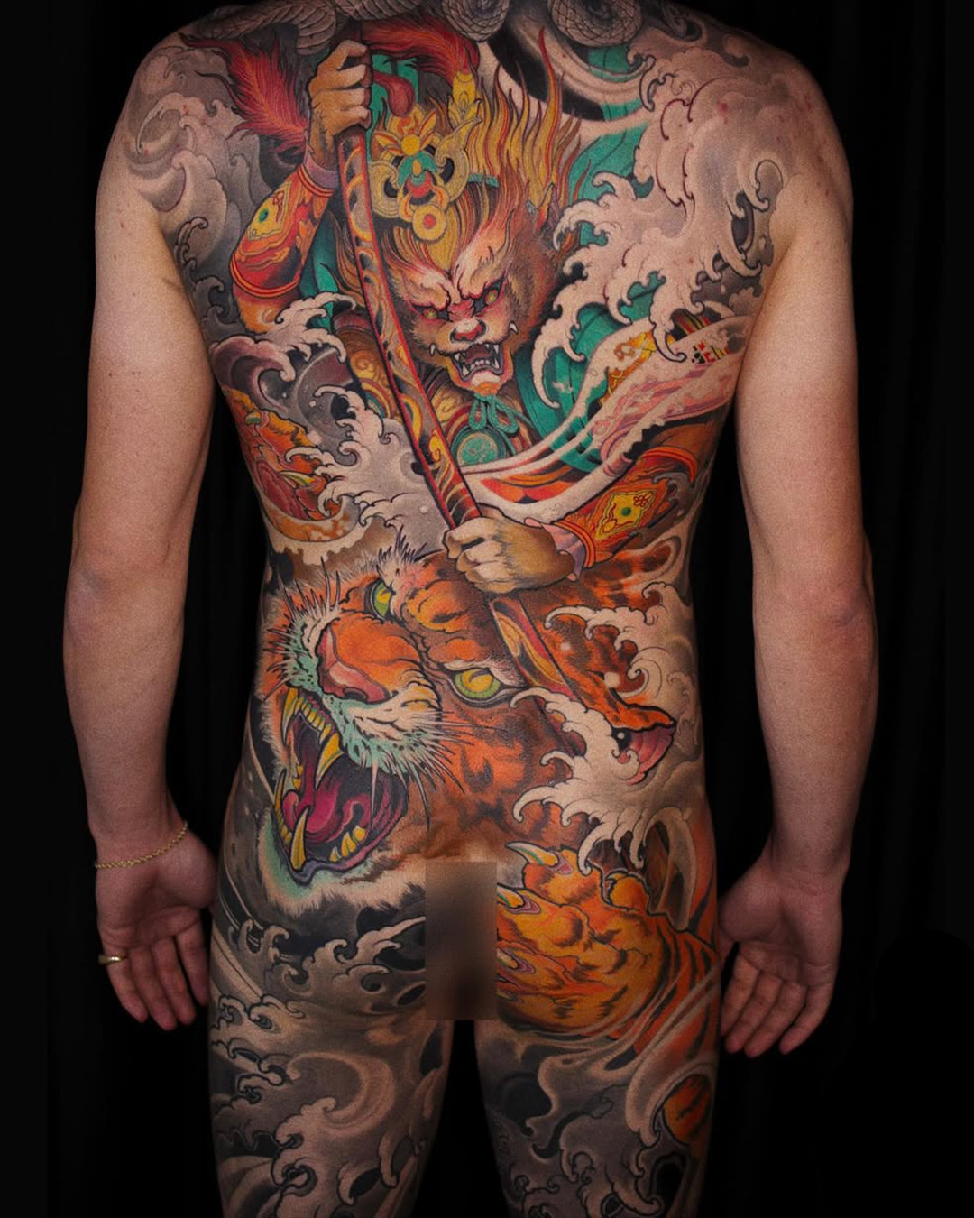 Patrick Paul O'Neil Tattoos Monkey King and Tiger backpiece Patrick Paul O'Neil Tattoos Monkey King and Tiger backpiece
