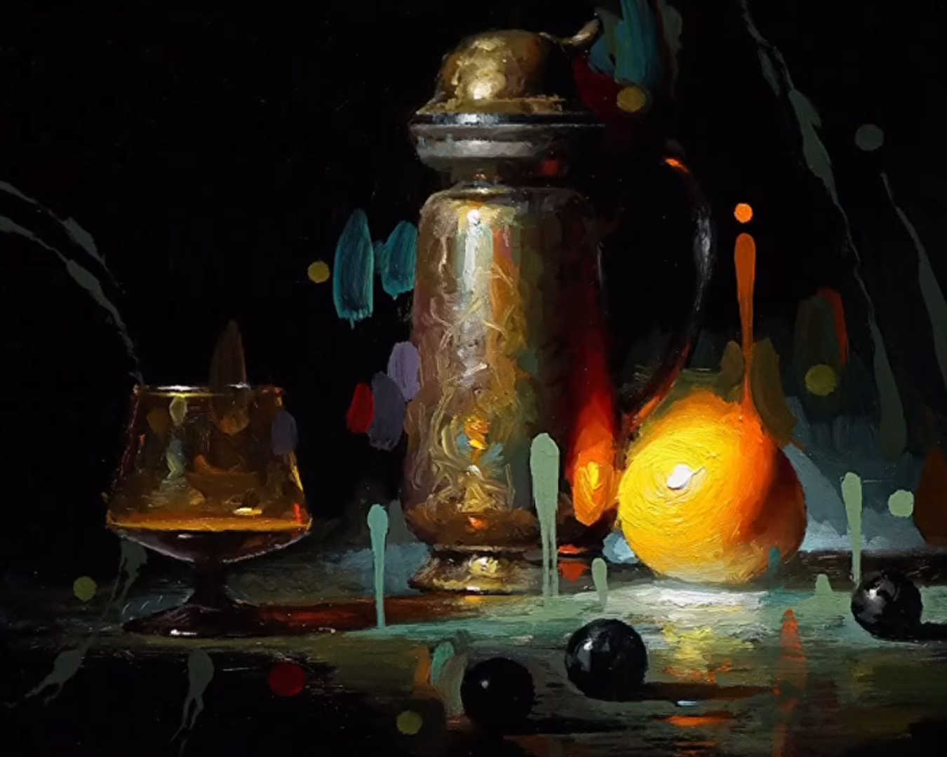 David Cheifetz still life fine art oil painting orange and vase