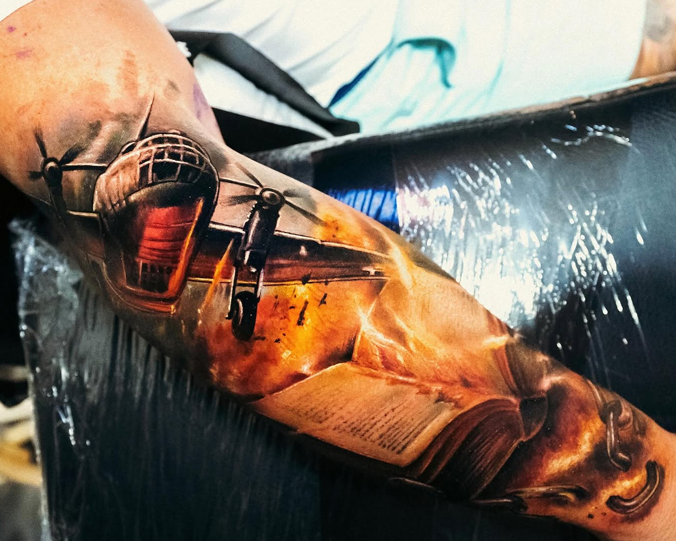 Yomico fighter plane tattoo arm sleeve Yomico fighter plane tattoo arm sleeve