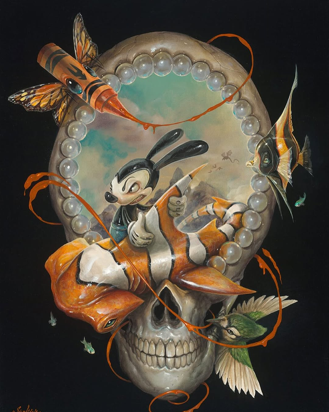 Greg Craola Simkins, Oswald the Rabbit, Clown, FIsh, Shark, Hammer Head Greg Craola Simkins, Oswald the Rabbit, Clown, FIsh, Shark, Hammer Head