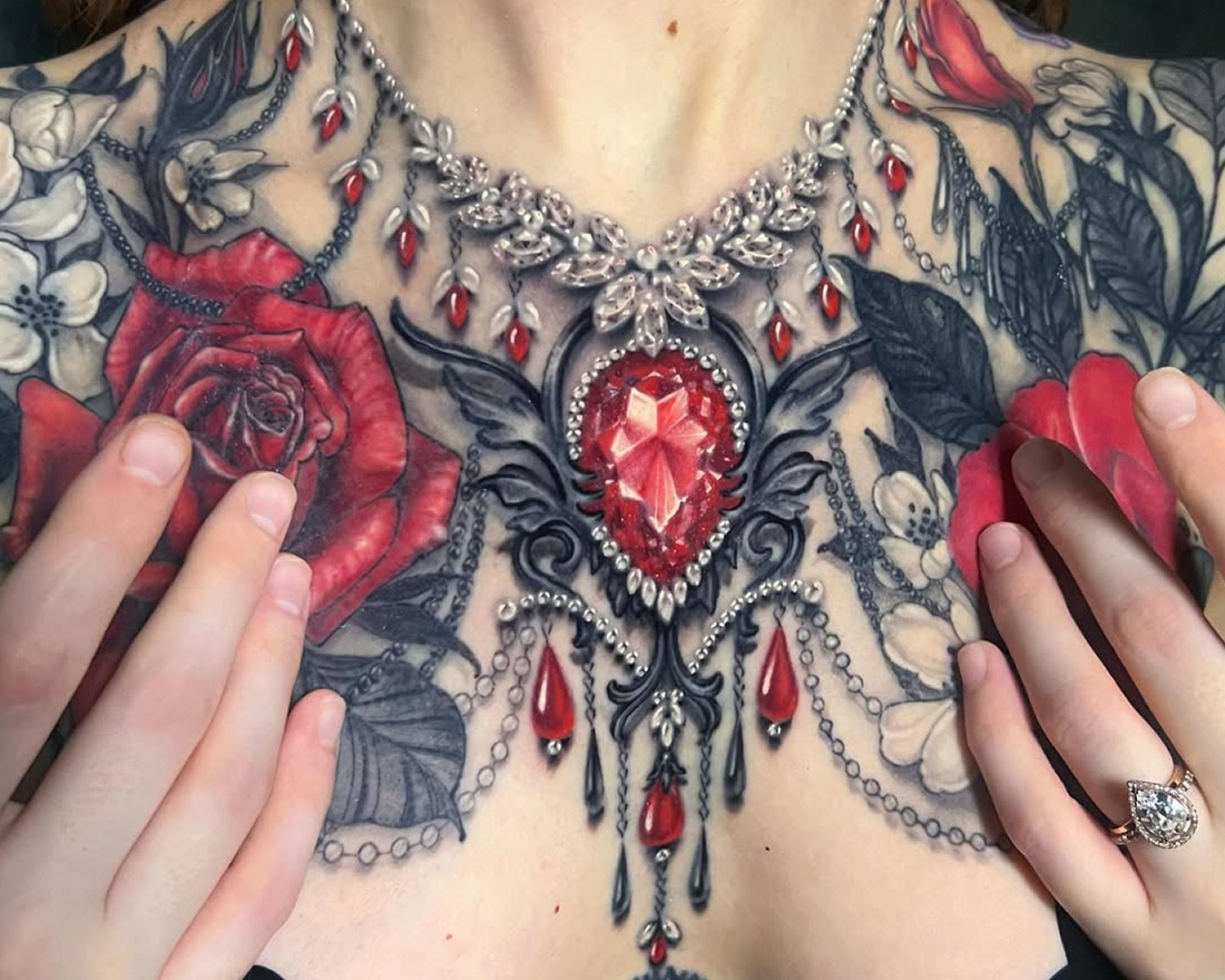 Ryan Ashley tattoo, jewelry ruby filigree Ryan Ashley tattoo, jewelry ruby filigree