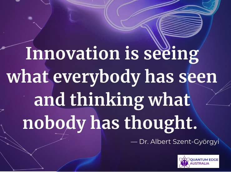 Inspirational quote card for futuristic Gen Z entrepreneurs testing innovative business ideas—Albert Szent-Györgyi on visionary thinking. Inspirational quote card for futuristic Gen Z entrepreneurs testing innovative business ideas—Albert Szent-Györgyi on visionary thinking.