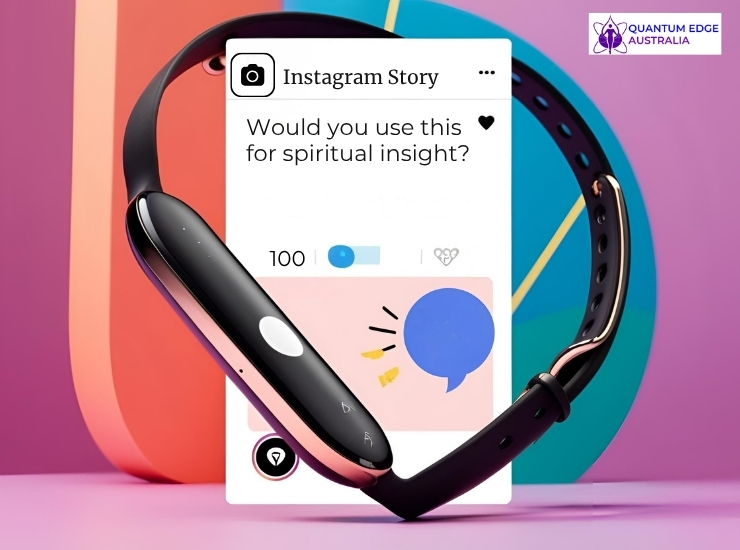 Instagram story showing wearable tech poll titled "Would you use this for spiritual insight? Instagram story showing wearable tech poll titled "Would you use this for spiritual insight?