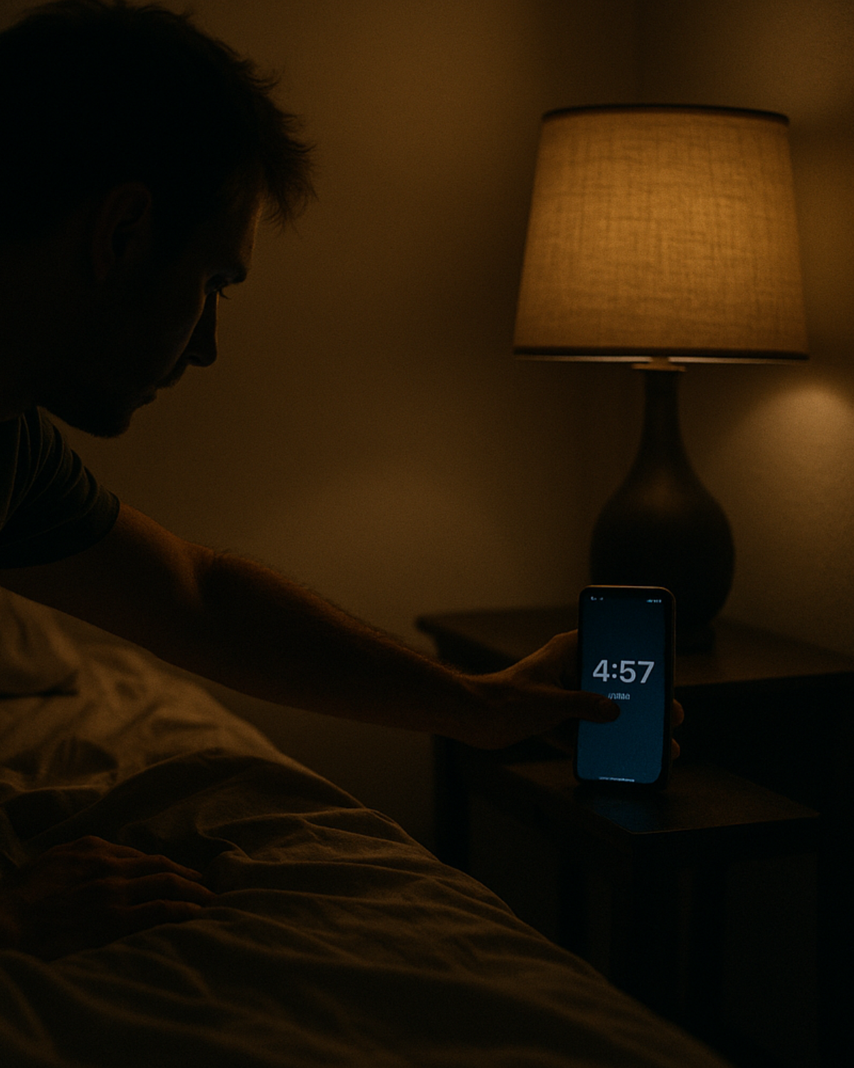 Man checking phone in dark room Man checking phone in dark room