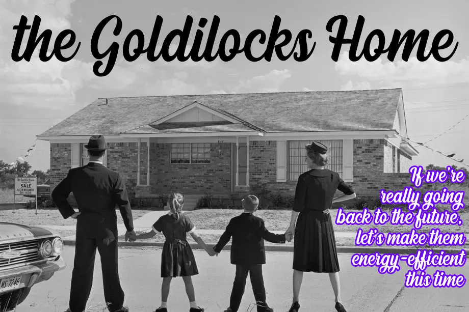 back to the future, goldilocks home, energy-efficient back to the future, goldilocks home, energy-efficient
