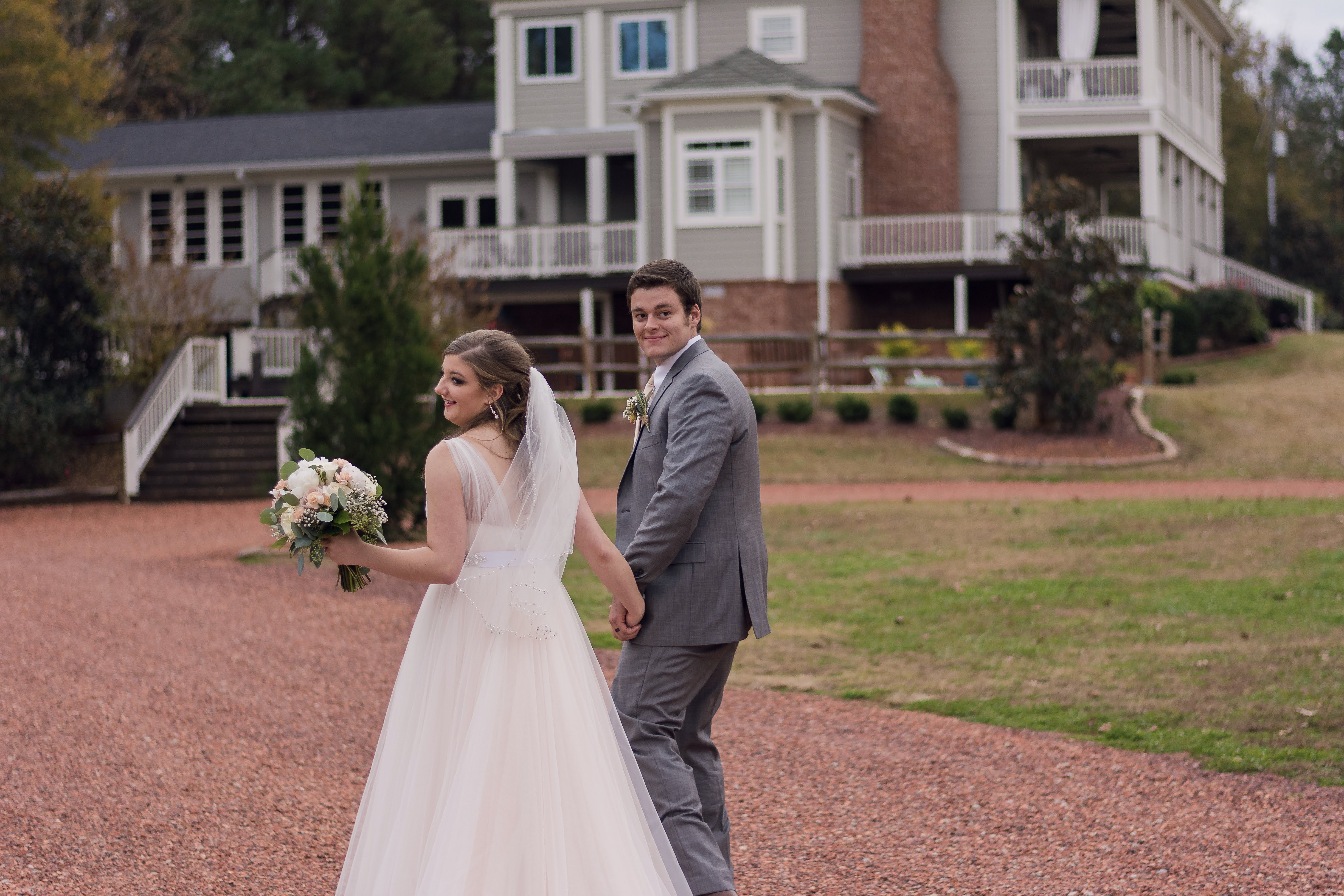 my husband and i on our wedding day