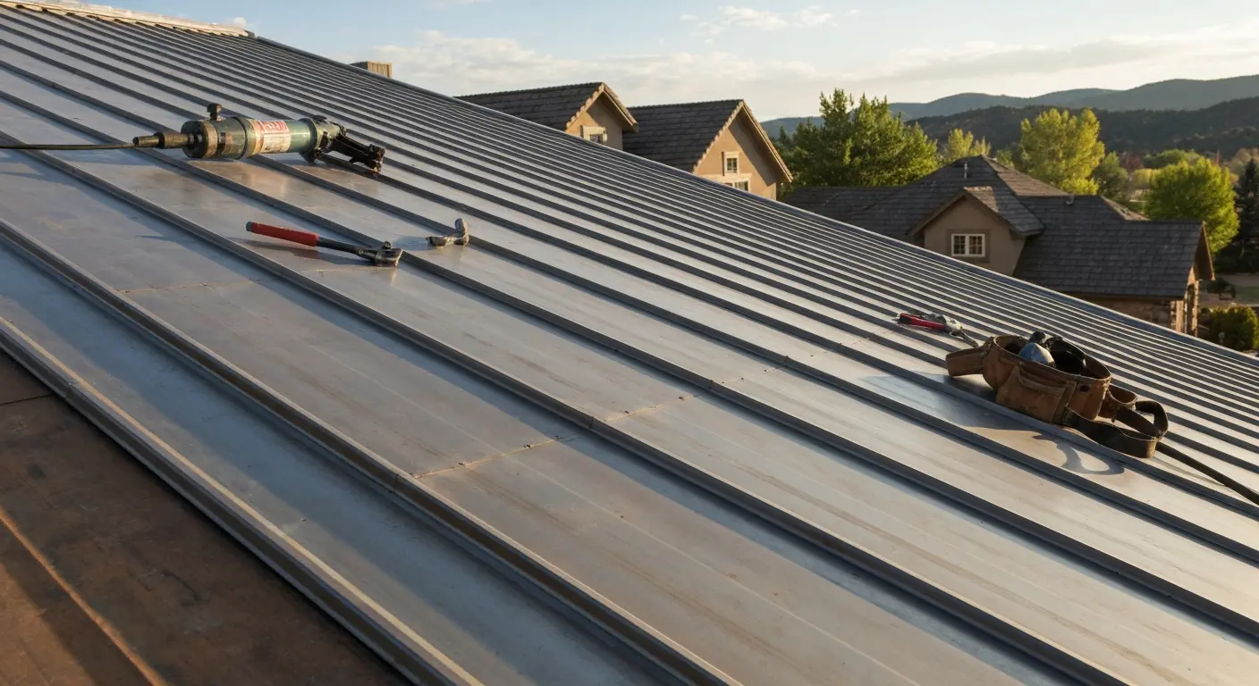 Metal roof installation