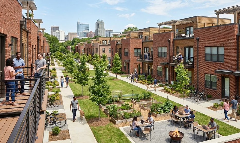 Starter townhomes in Raleigh NC popular with first-time buyers.
