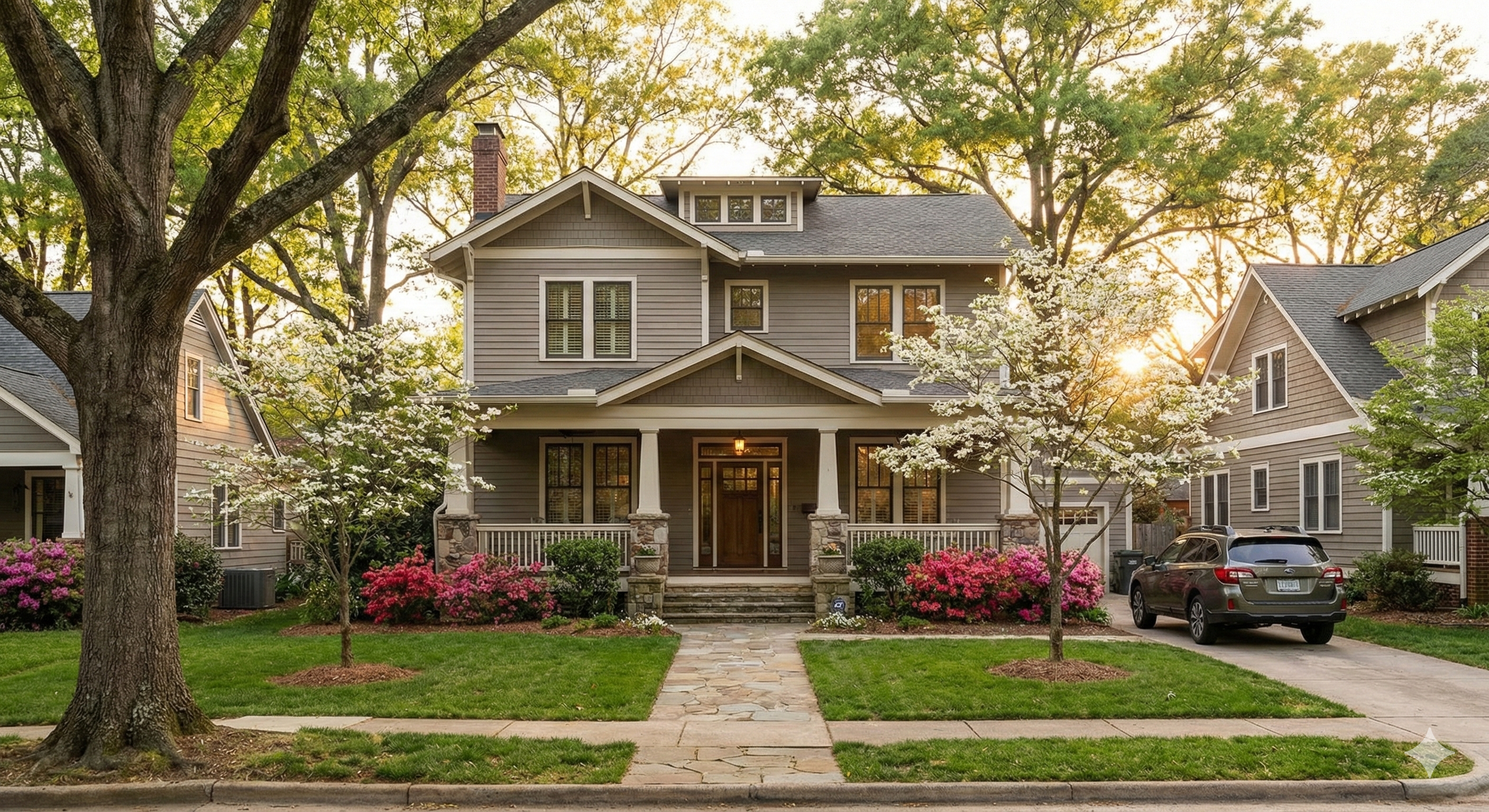 Single-family home in a Raleigh North Carolina neighborhood