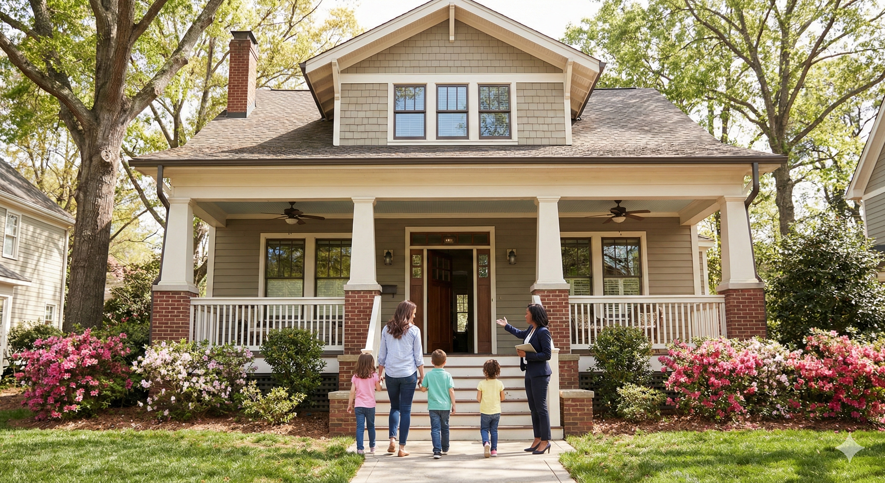 Buyers touring a home in a Raleigh NC suburb.