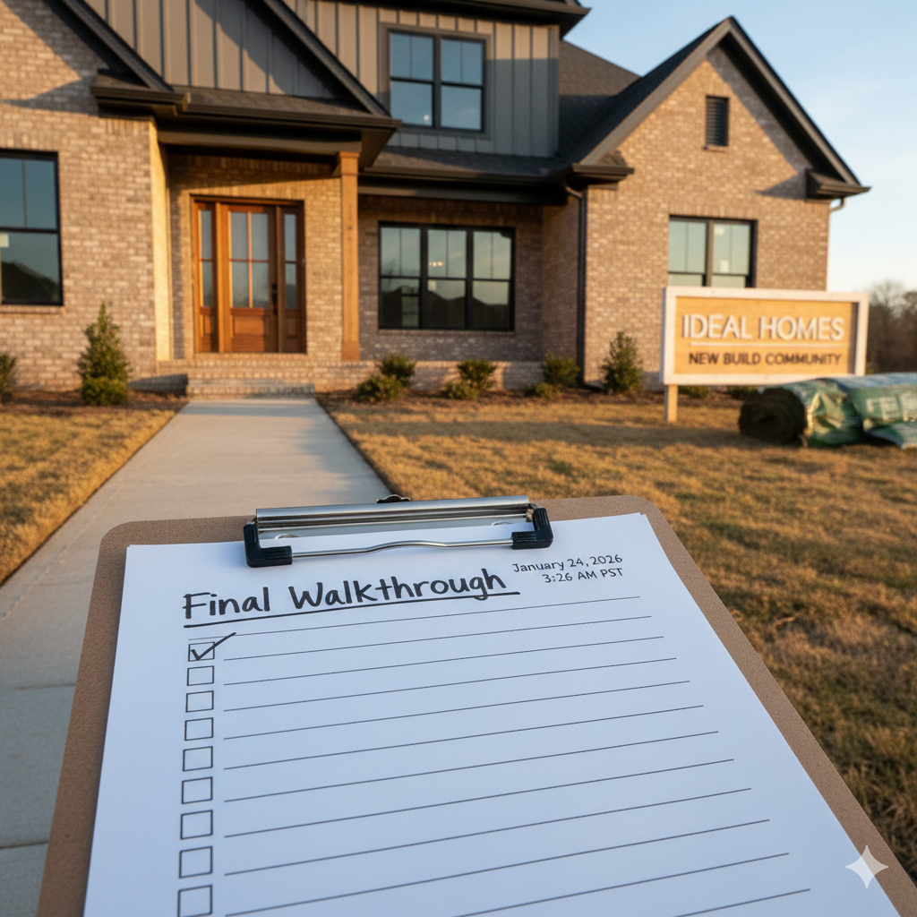 New construction home in Raleigh approaching final walkthrough and closing.