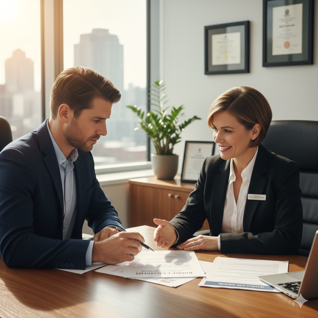 Homeowner discussing bridge loan financing options for a Raleigh new construction purchase.