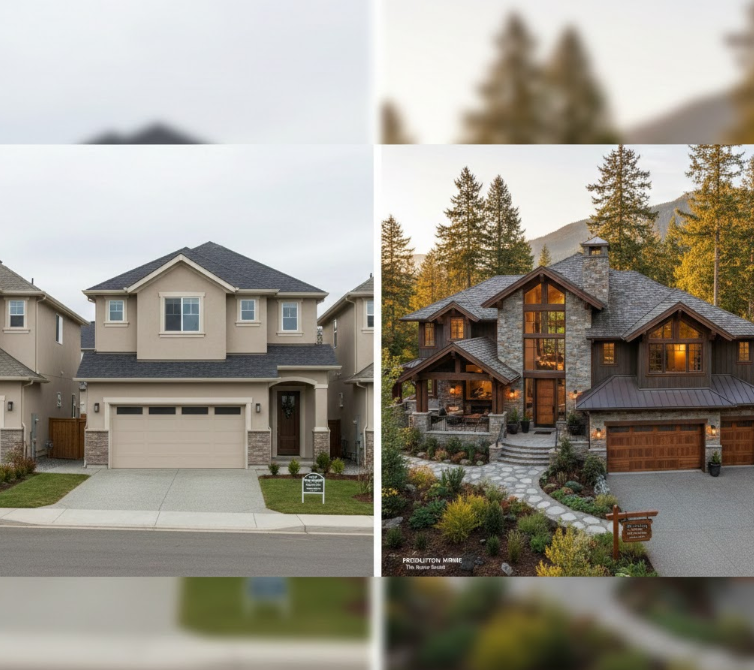 Production home versus custom-built home construction comparison Production home versus custom-built home construction comparison