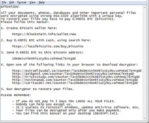 Ransomware Pop Up Message