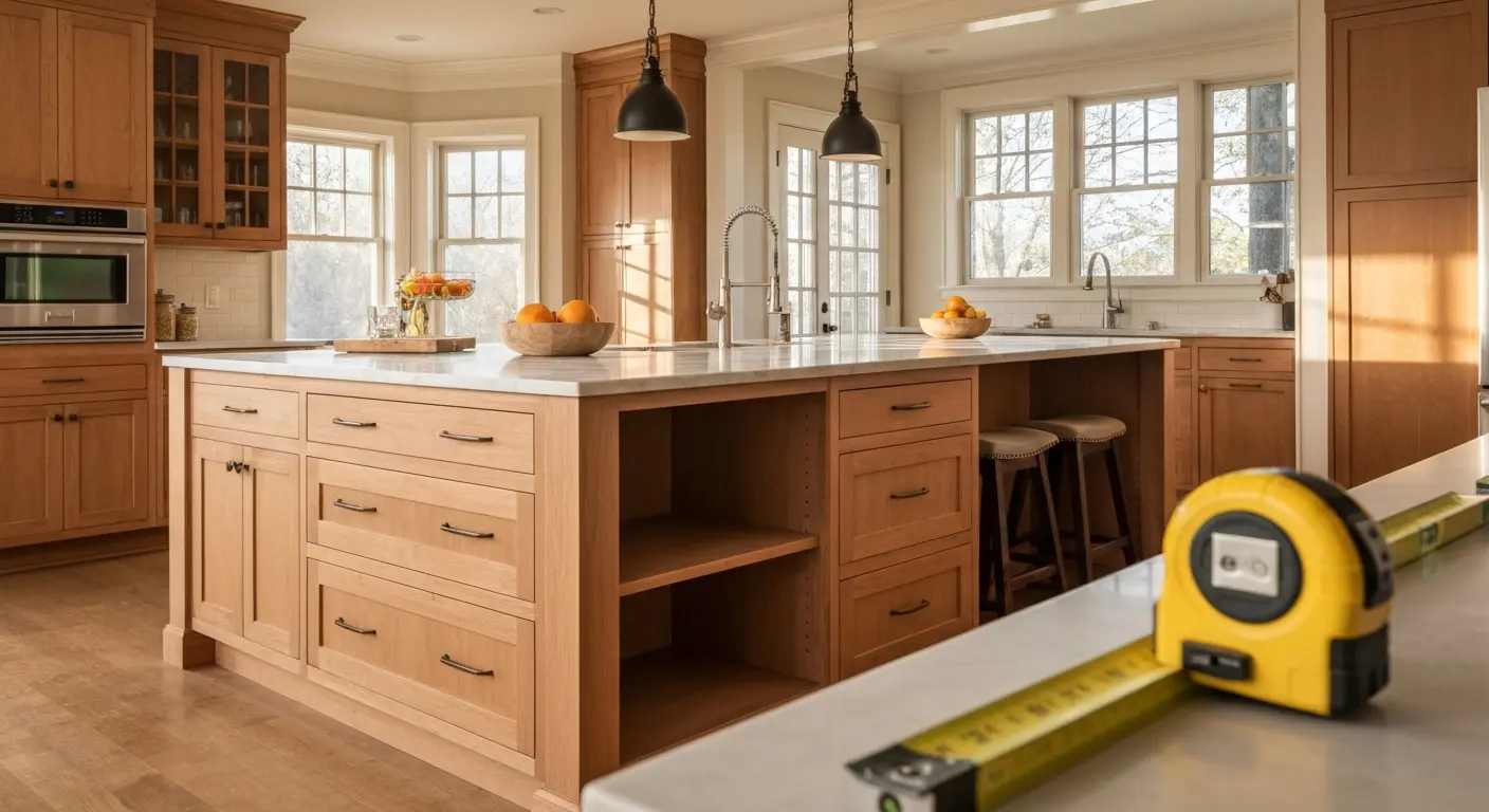 Custom kitchen island installation