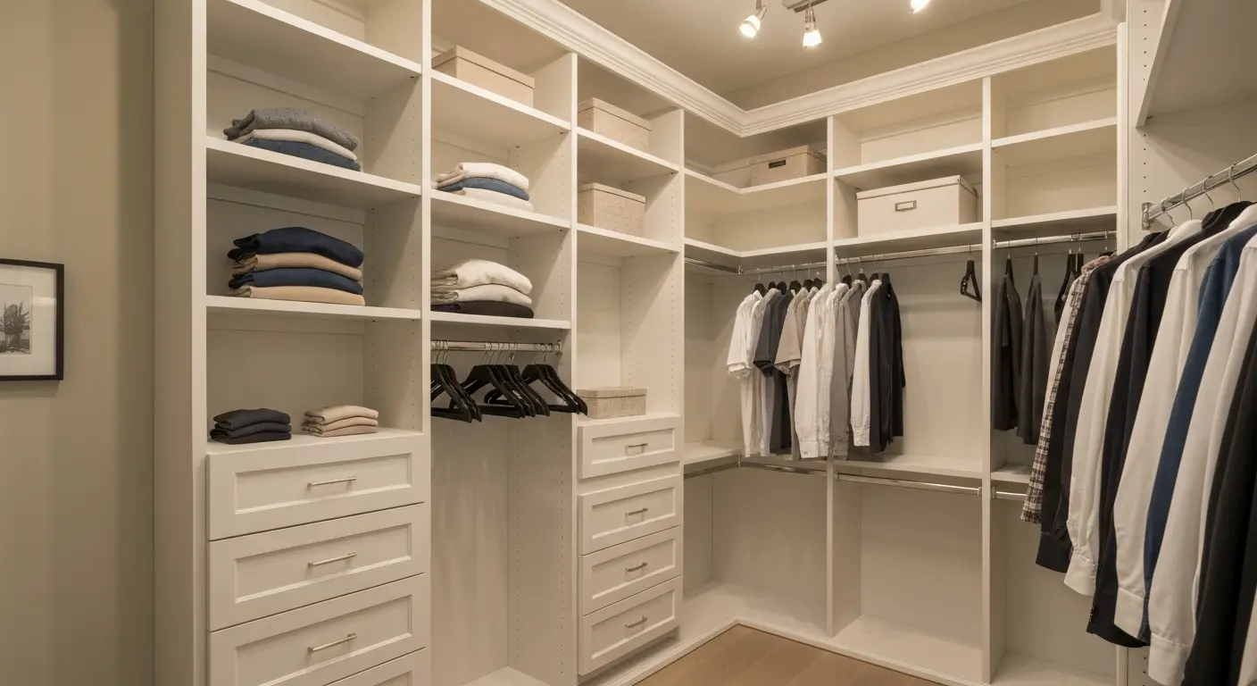 Walk-in closet organization system