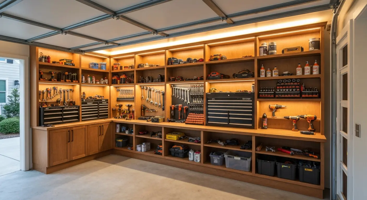 Garage cabinet and storage system