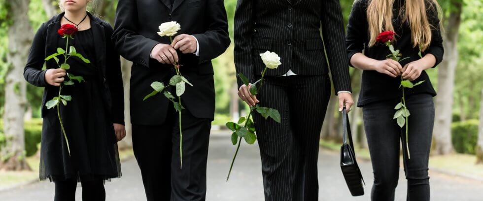 people at a funeral