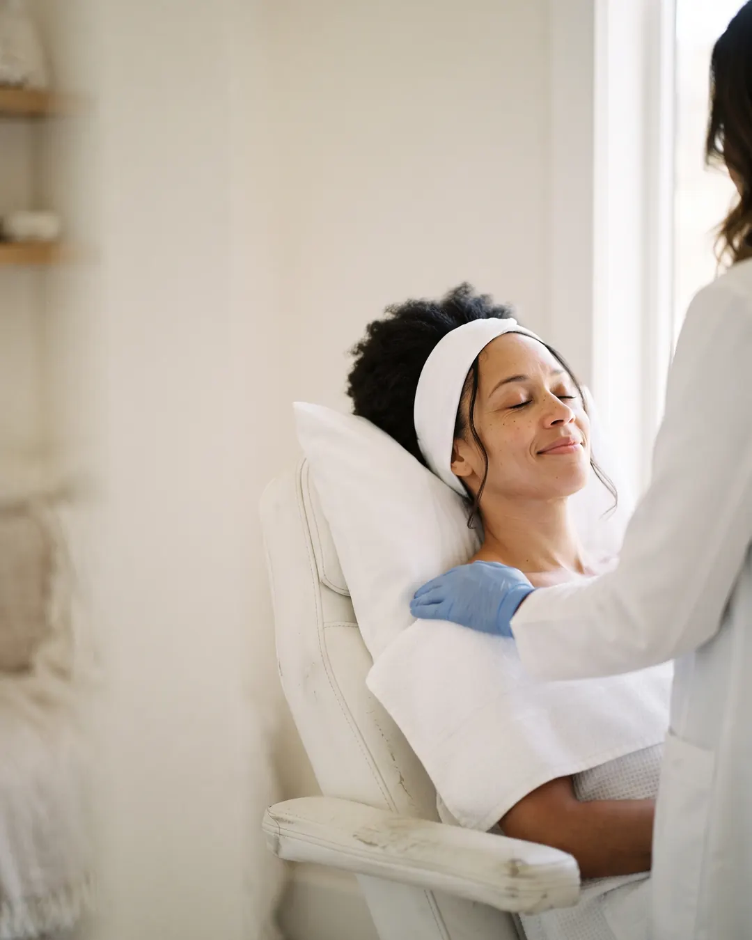 A patient relaxed in a treatment chair
