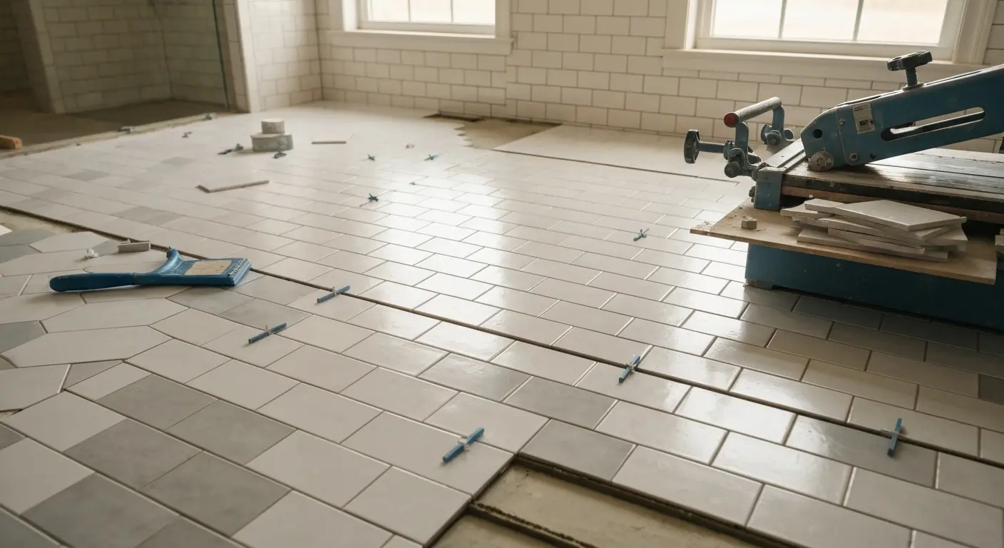 Bathroom tile flooring installation