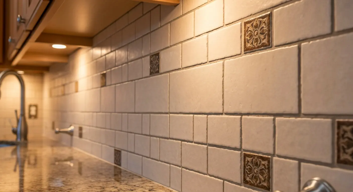Backsplash tile installation