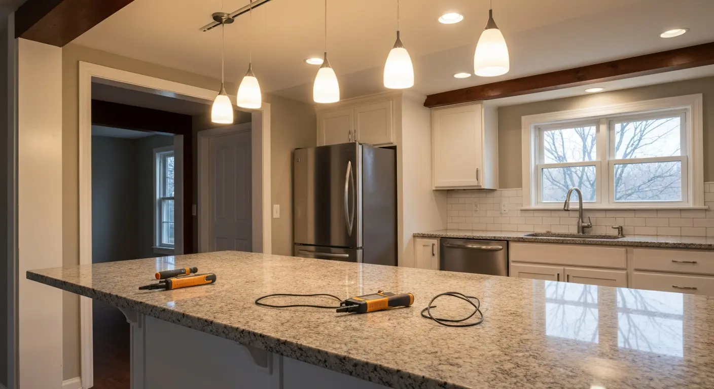 Kitchen lighting installation