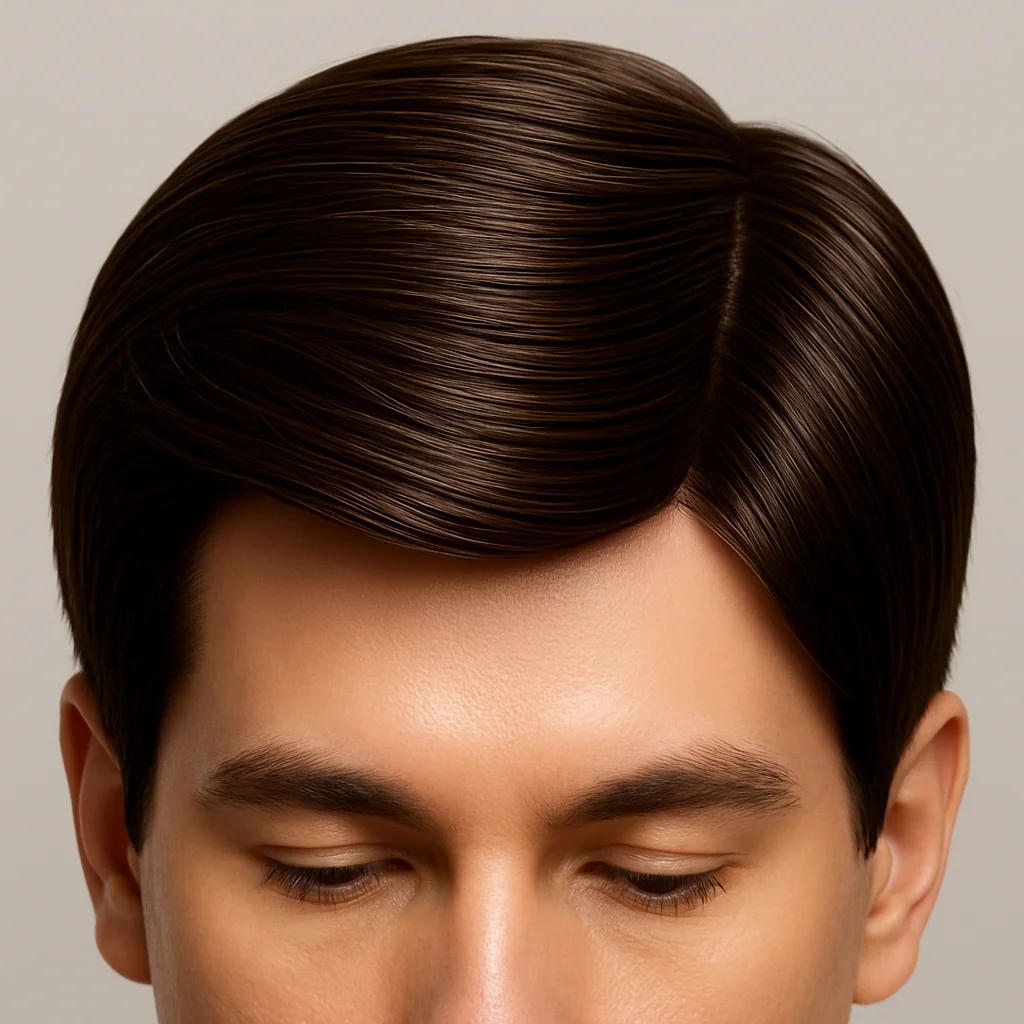 Natural human hair wig close-up showing realistic wavy texture, rich brown color, and soft shine Natural human hair wig close-up showing realistic wavy texture, rich brown color, and soft shine
