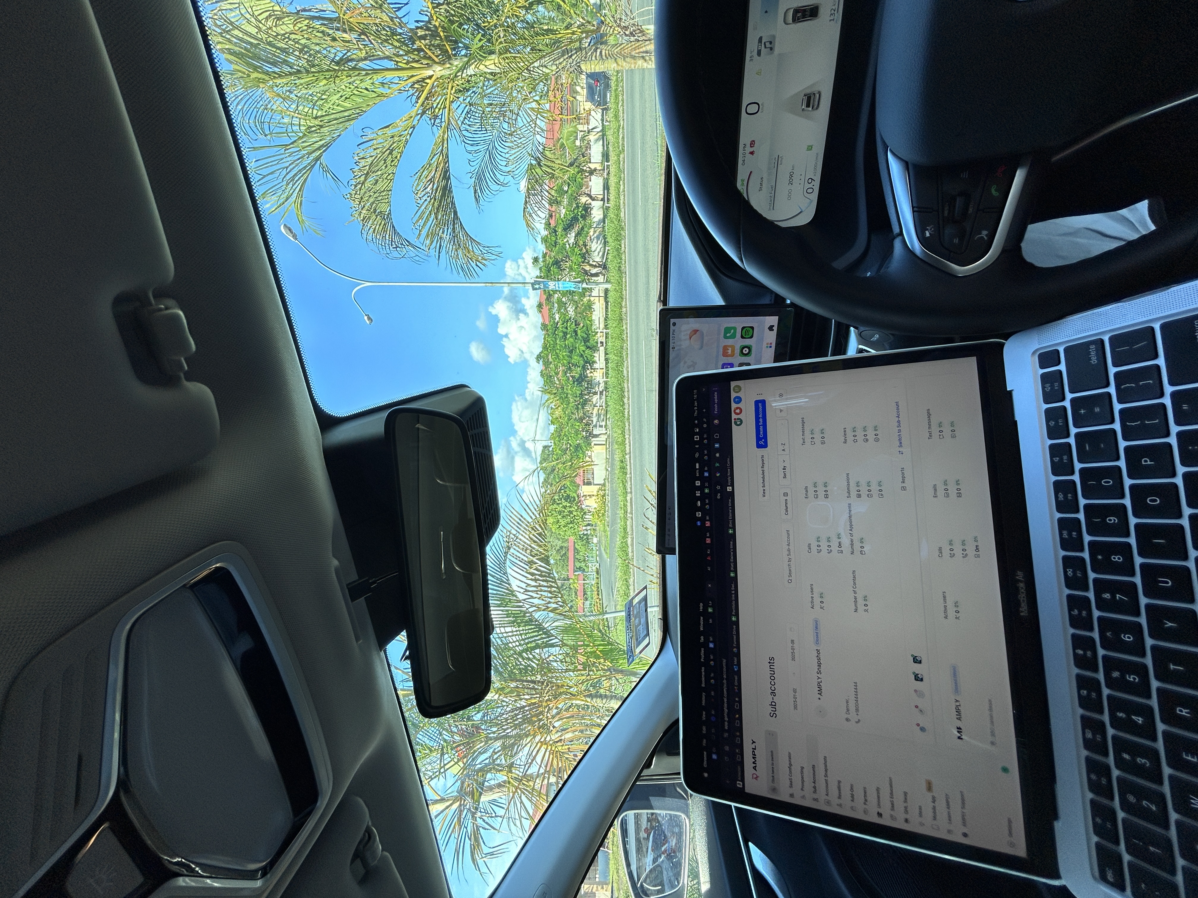 Working inside a car