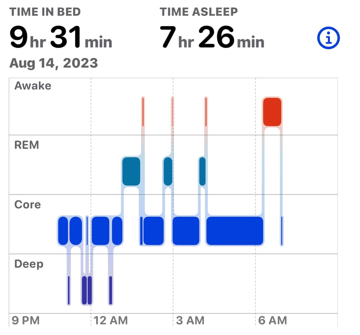 A night's sleep cycle