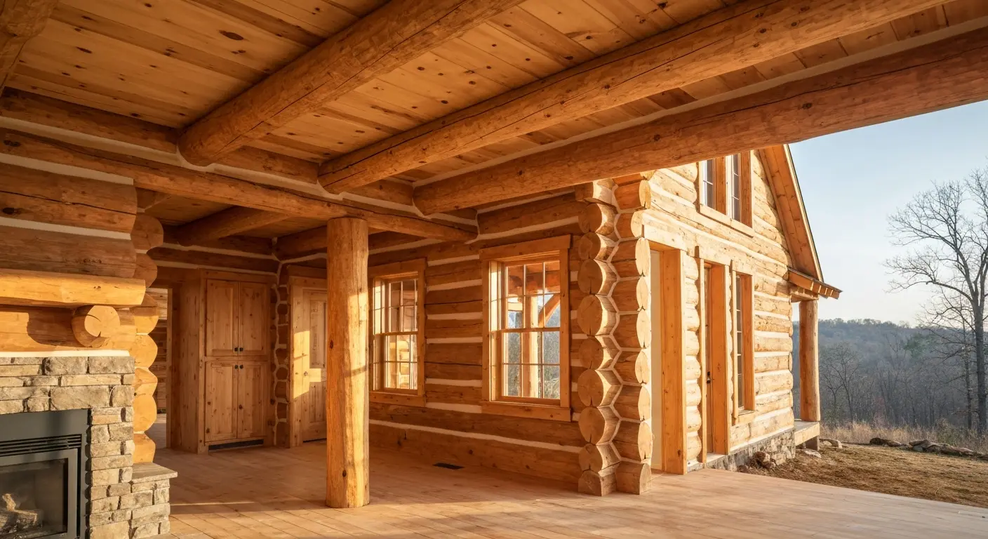 Custom log home cabin in Virginia