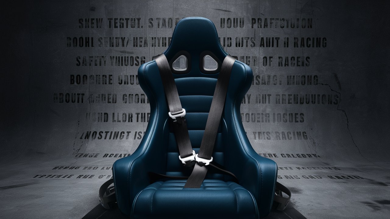 Racing car seat in a room