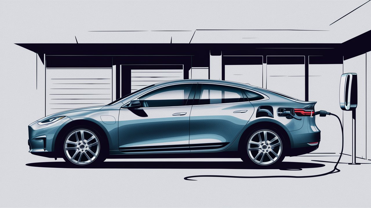 Car charging illustration