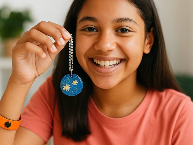 girl holding necklace girl holding necklace