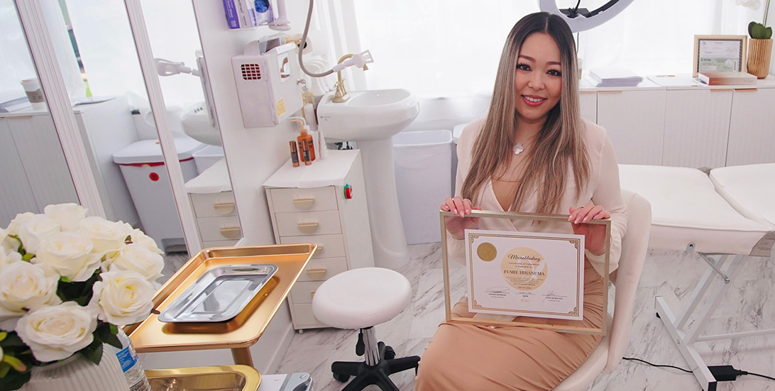 Fumie Hiranuma at FH Beauty Ink studio in Burbank, CA Fumie Hiranuma at FH Beauty Ink studio in Burbank, CA