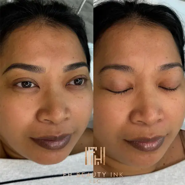 Expert microblading technique by certified artist