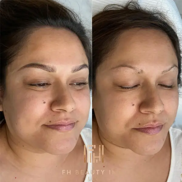 Microblading client consultation and brow design