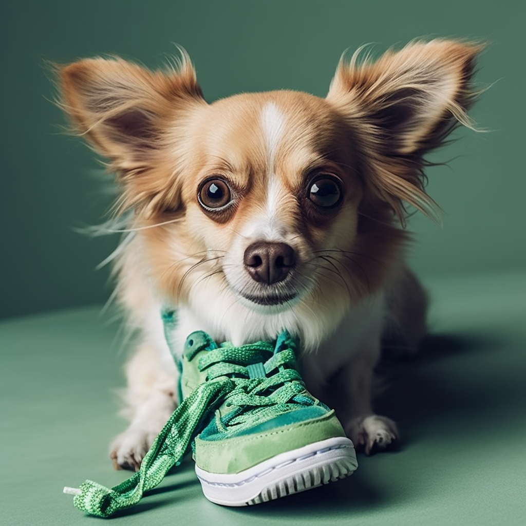 image of puppy with shoe