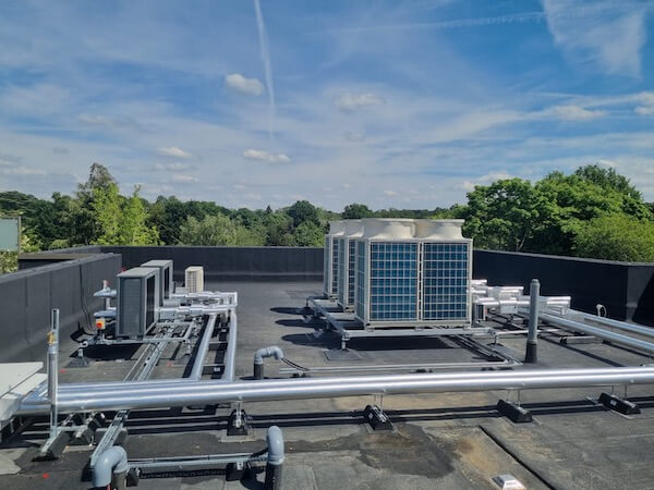 Rooftop view showing MEP Services at Bridgewell Supported Living