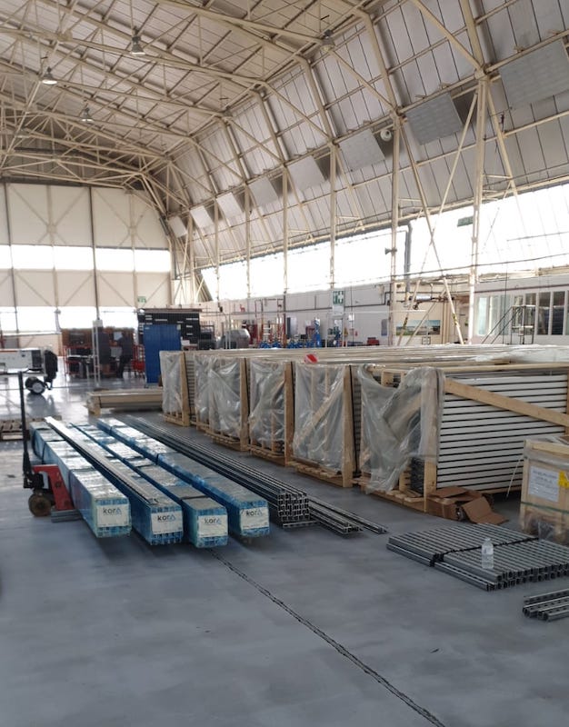 Inside view of a hangar at Farnborough Airport