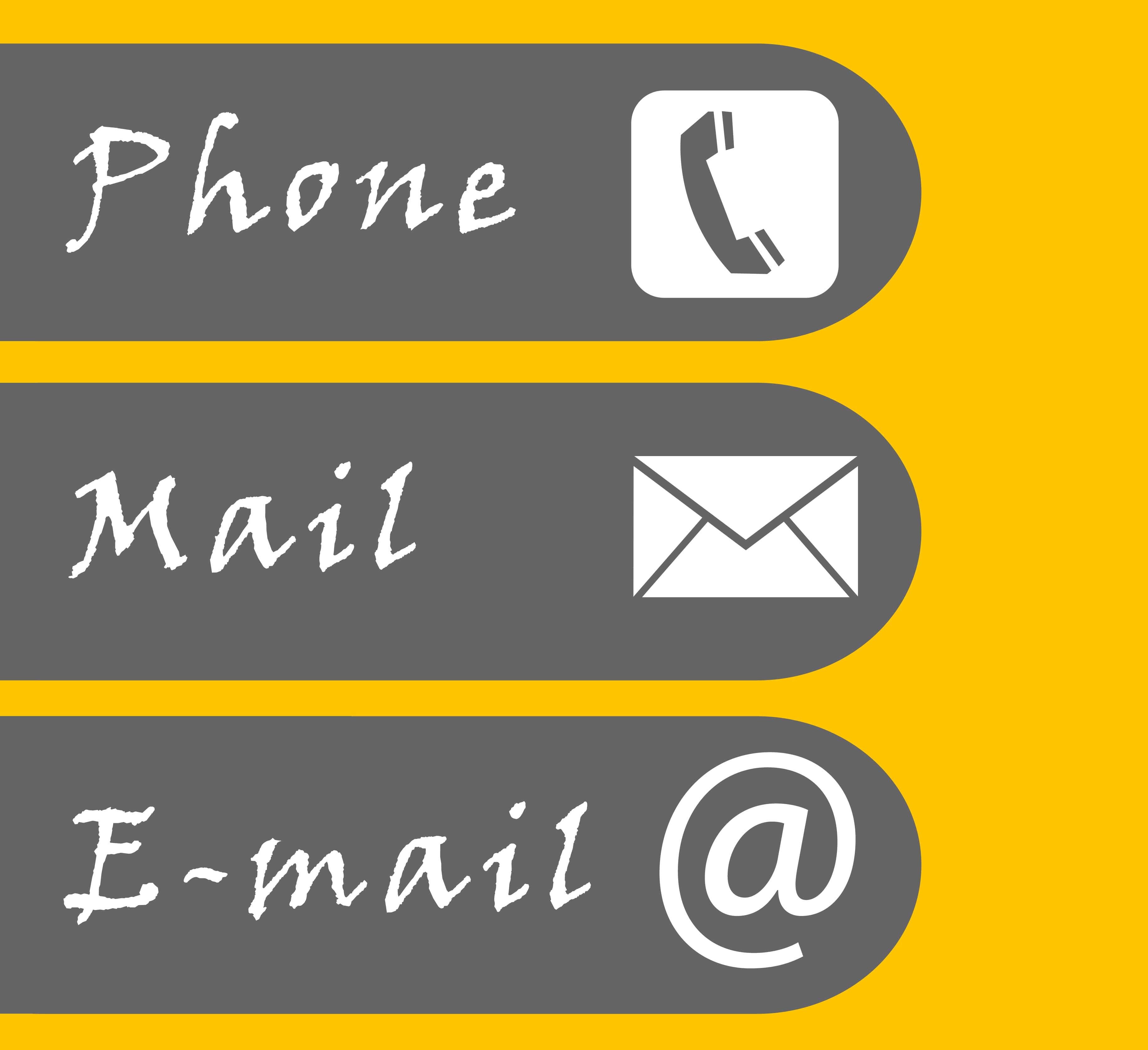 phone mail and email icons to contact our HVAC experts 