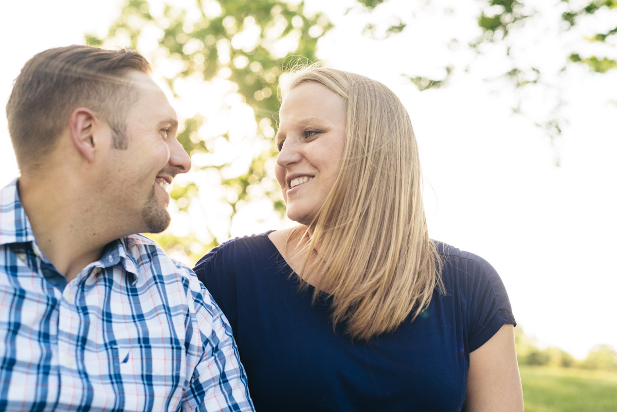 Man and woman look at each other with loving gaze in Videography of Woodbury image.