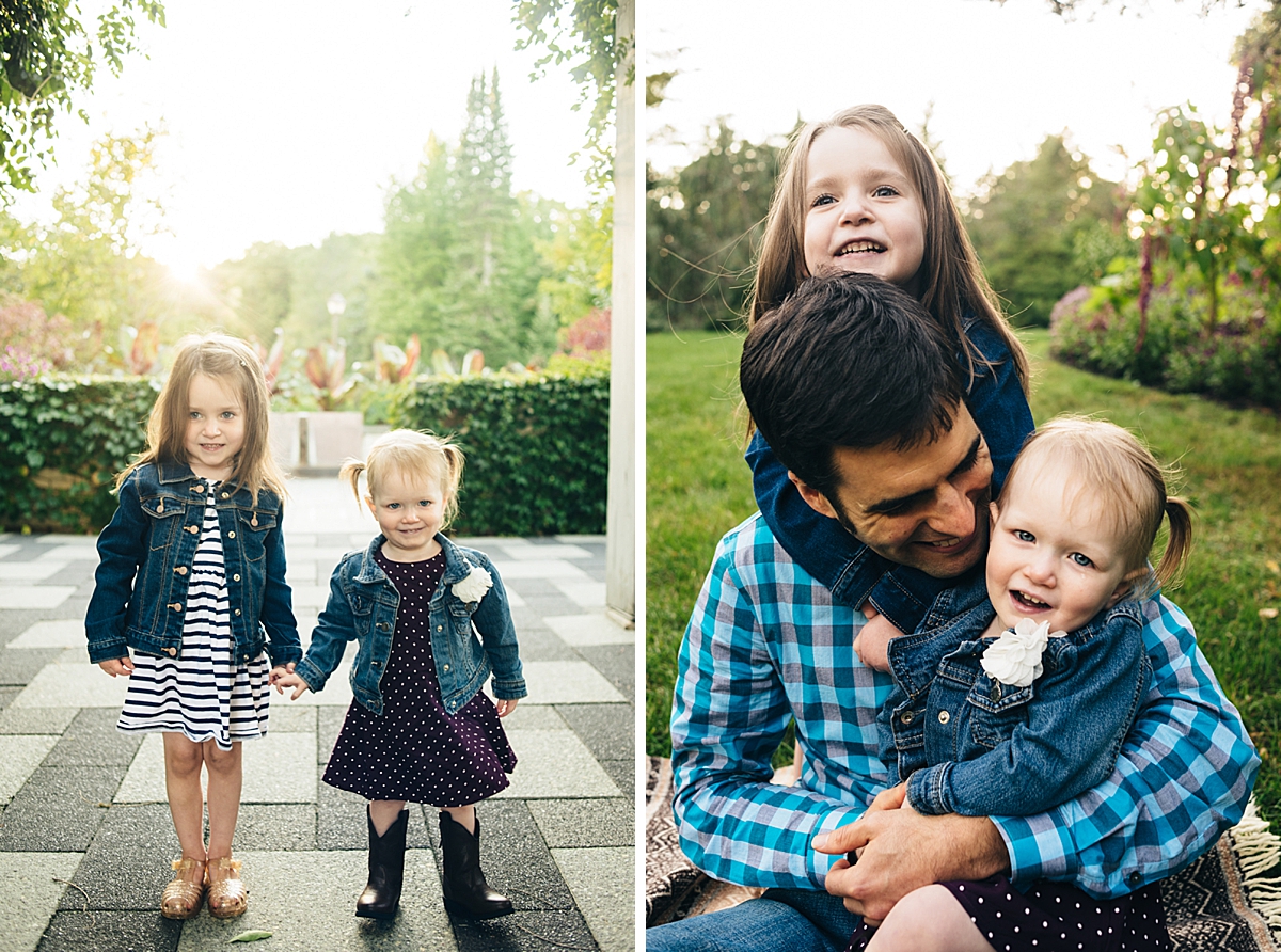 Daddy and daughter photos on left and sister photo on right.