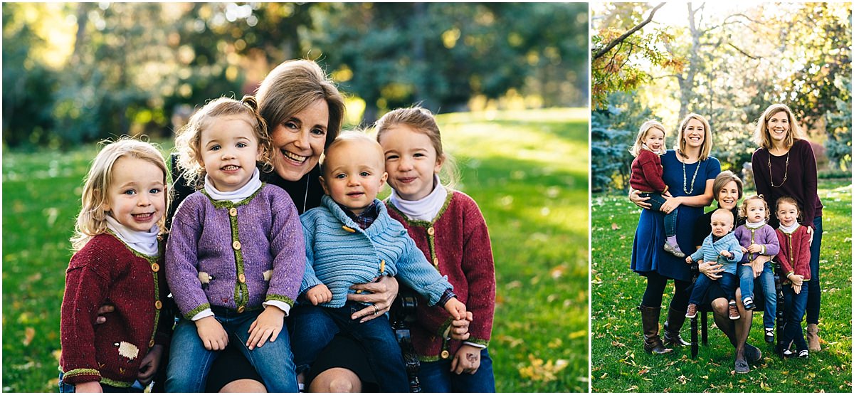 Grandmother poses with grandchildren in Edina MN photos and film session.