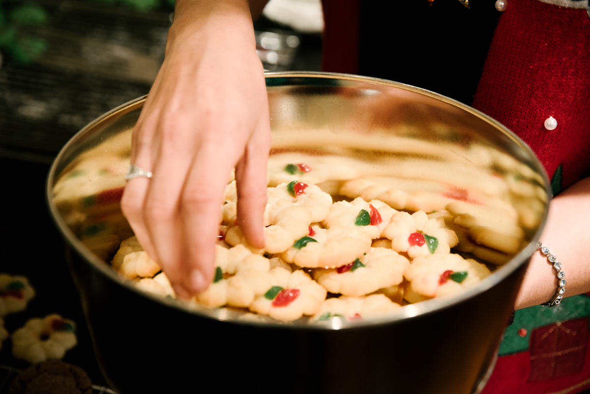 Holiday cookie baking with extended family of women.